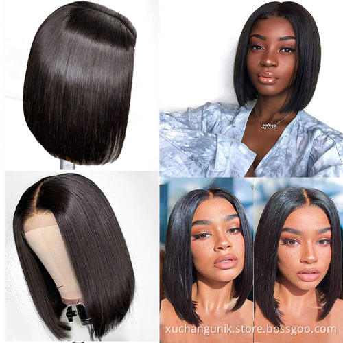 Uniky Hair Short Bob Wigs Body Wave Lace Front Human Hair Wigs 150% 180% Density